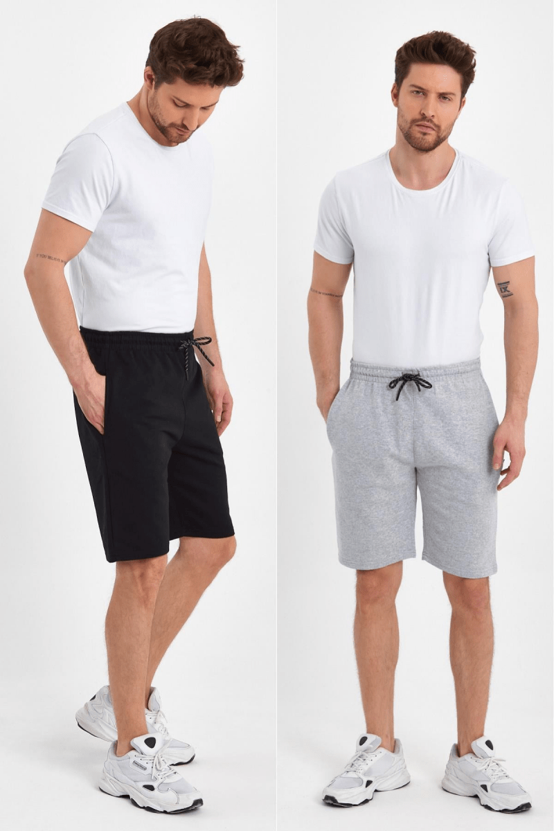 Regular Fit Yanları Cepli Rahat Kesim 2'Li Erkek Şort - MMETALIC