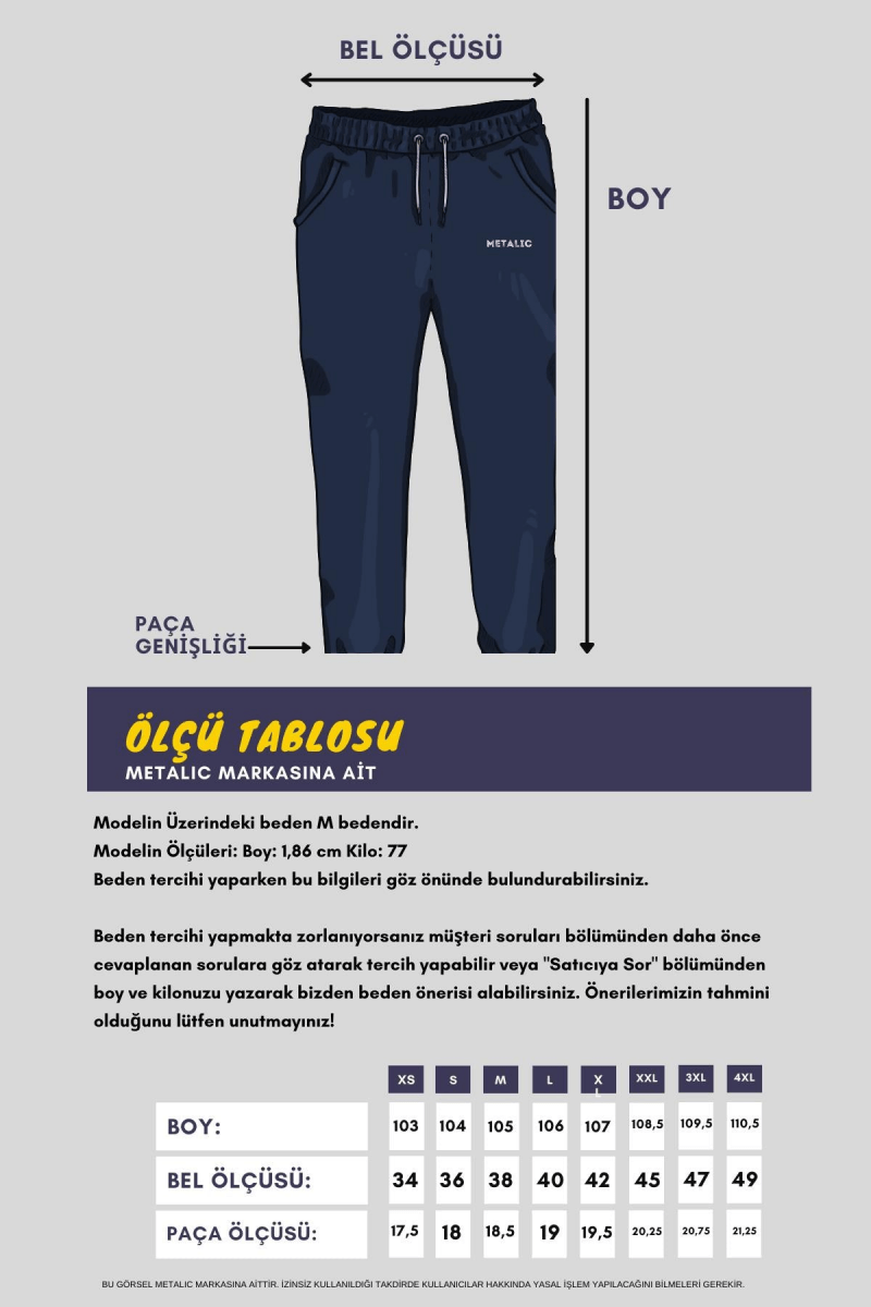 Siyah - Antrasit Arka Cepli Etiket Detaylı Düz Paça Erkek İçi Pamuklu 2'li Eşofman Altı Paketi - MMETALIC