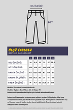 Siyah Fitilli Geniş Paça Pamuklu İnce Yüksek Bel Kadın Eşofman Altı - MMETALIC