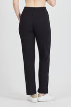 Siyah Fitilli Geniş Paça Pamuklu İnce Yüksek Bel Kadın Eşofman Altı - MMETALIC