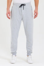 Sİyah - Gri Erkek Paçası Lastikli 2'li Eşofman Altı - MMETALIC