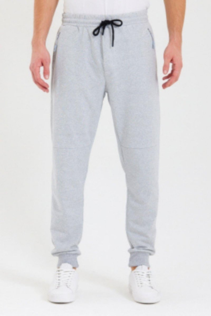 Sİyah - Gri Erkek Paçası Lastikli 2'li Eşofman Altı - MMETALIC