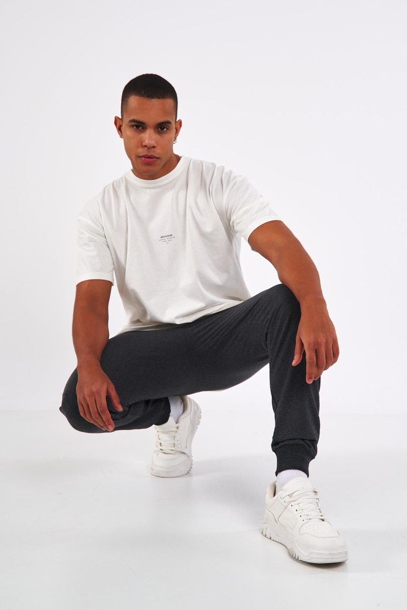 Sİyah - Lacivert - Antrasit Erkek Paçası Lastikli 3'lü Eşofman Altı - MMETALIC