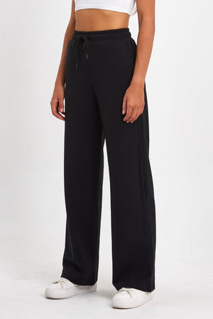 Siyah - Lacivert - Antrasit Kadın Mevsimlik Salaş Geniş Rahat Paça Yan Cepli 3'Lü Eşofman Altı - MMETALIC