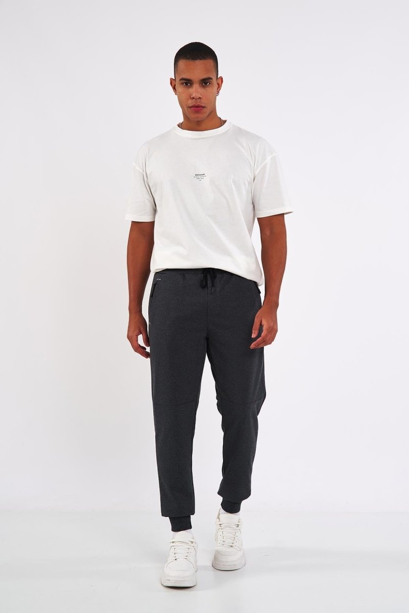 Sİyah - Lacivert - Gri - Antrasit Erkek Paçası Lastikli 4'lü Eşofman Altı - MMETALIC