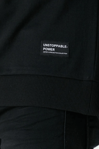 Siyah Relaxed Fit Bisiklet Yaka Sweatshirt Düz Paça Erkek Eşofman Takımı - MMETALIC