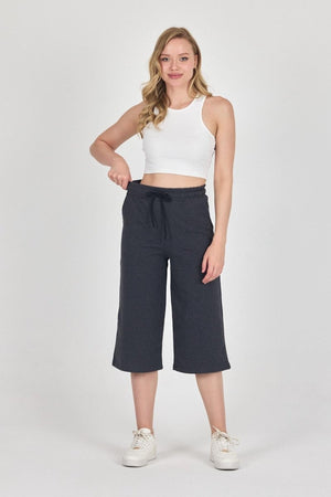 Yüksek Bel Cepli Rahat Kesim Mevsimlik Kadın Diz Altı 3'lü Bermuda Siyah - Lacivert - Antrasit Kapri Şort - MMETALIC